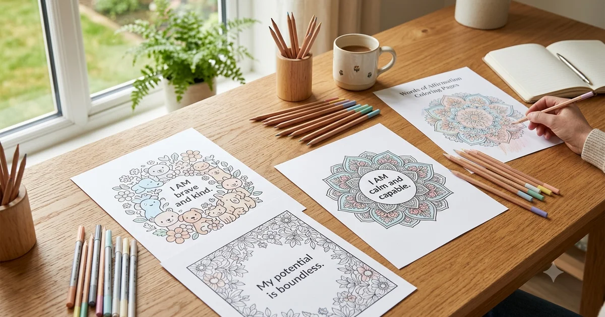 words of affirmation coloring pages