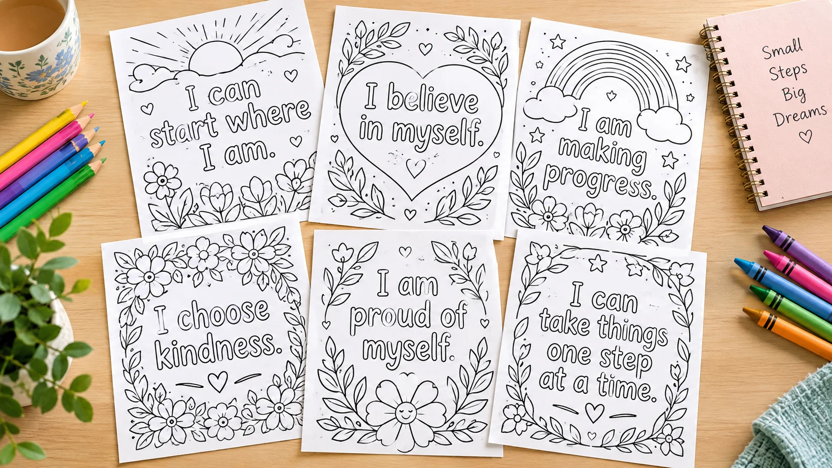 : free positive affirmation coloring pages pdf