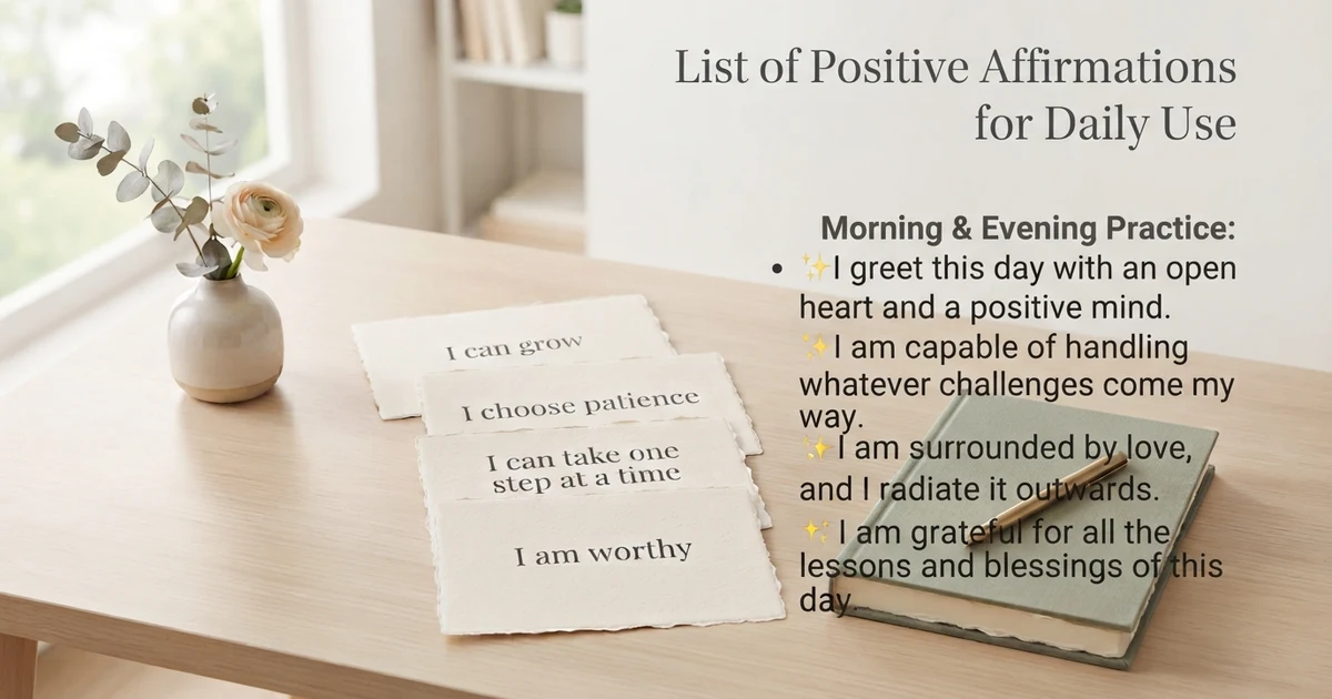 list of positive affirmations