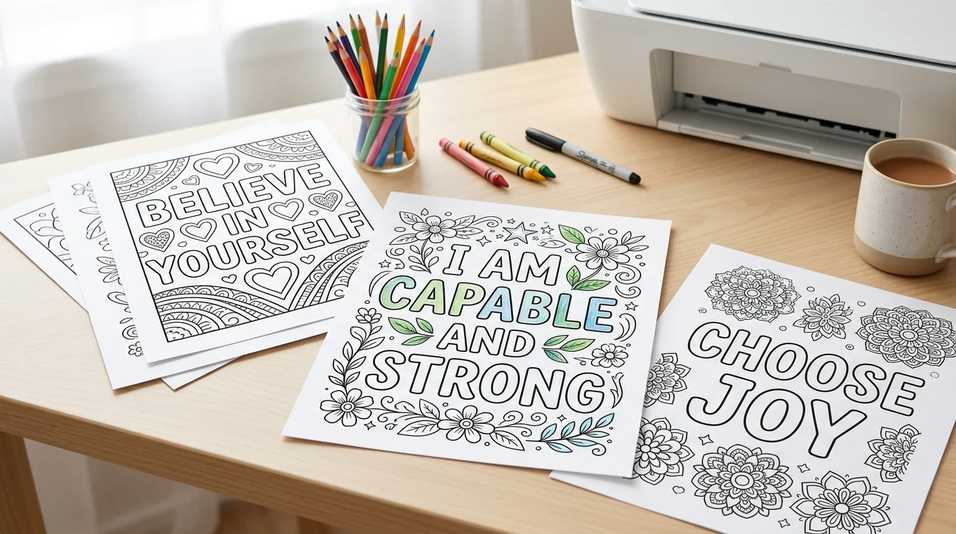 free printable positive affirmation coloring pages