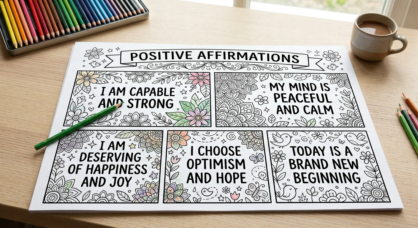 positive affirmations coloring sheets