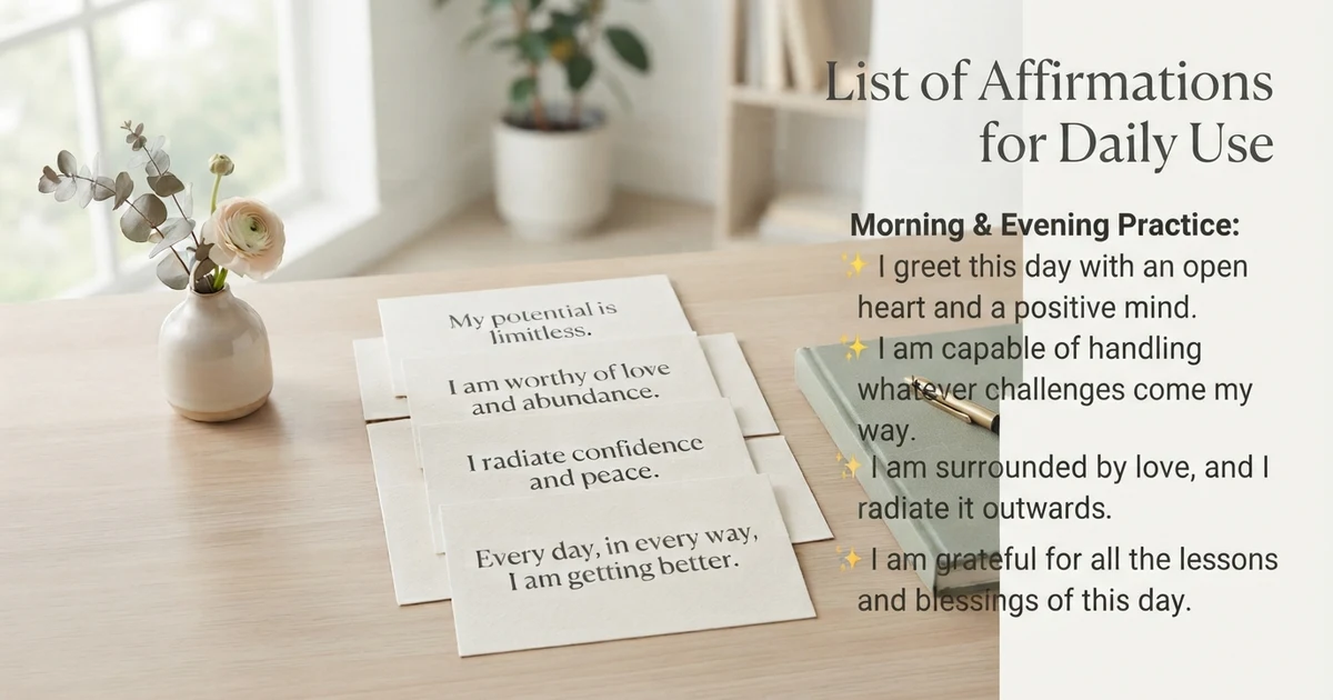 list of affirmations