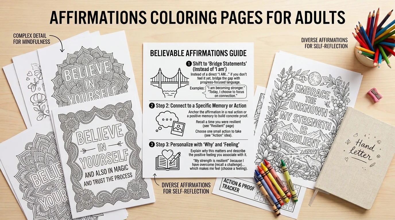affirmations coloring pages