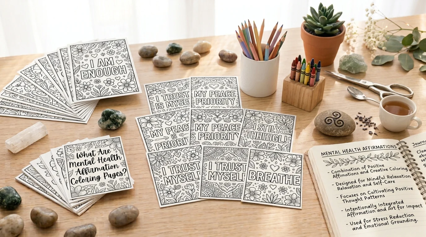 mental health affirmation coloring pages