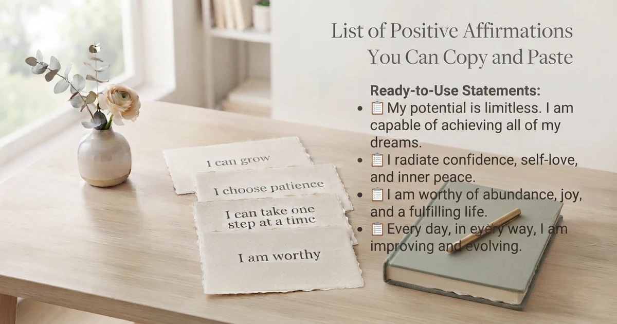 list of positive affirmations