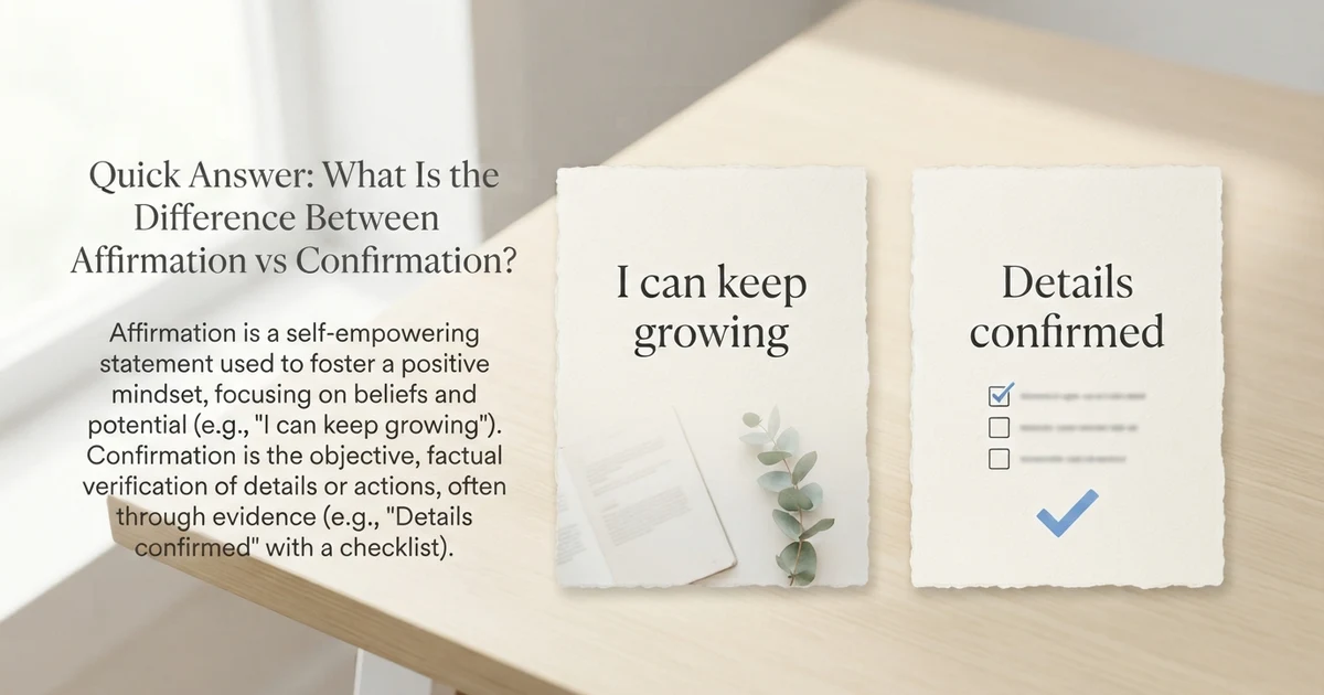 affirmation vs confirmation