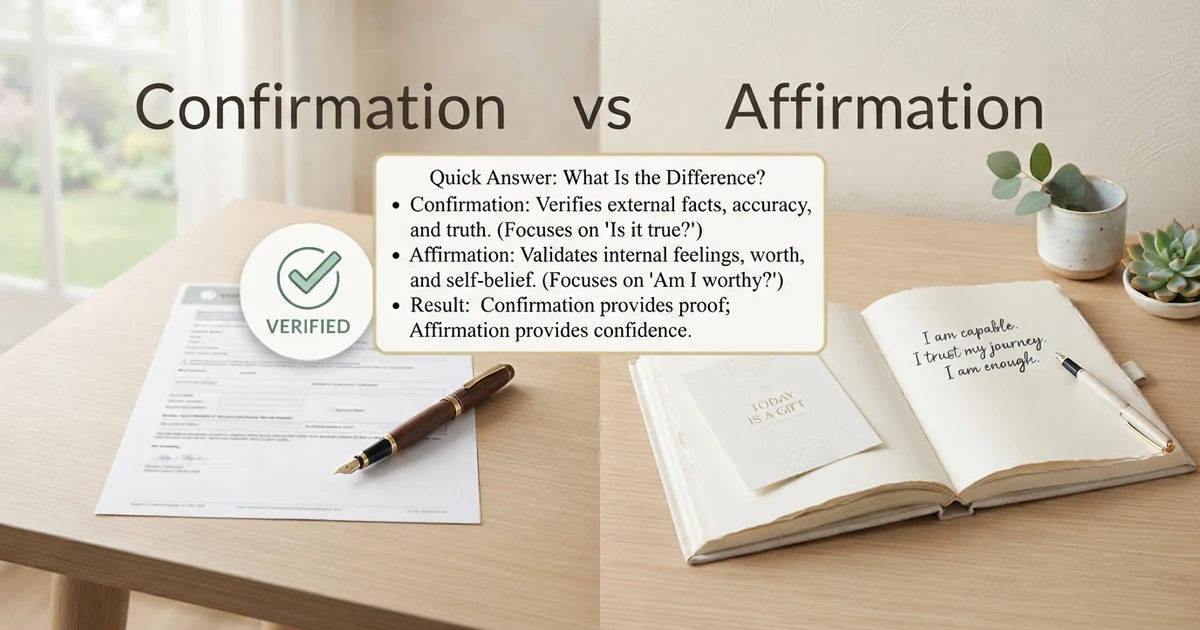 confirmation vs affirmation