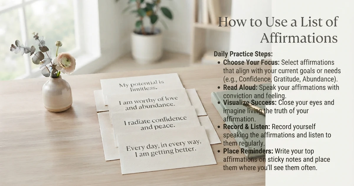 list of affirmations