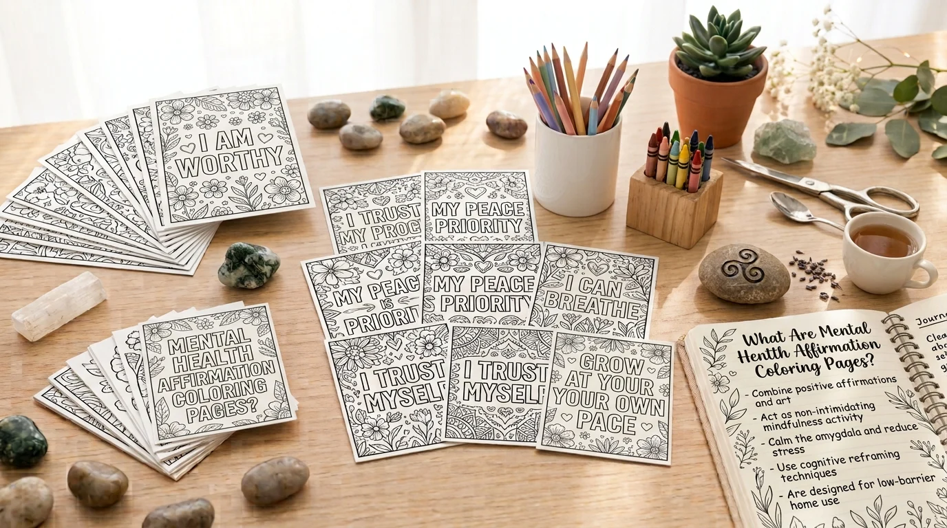 mental health affirmation coloring pages