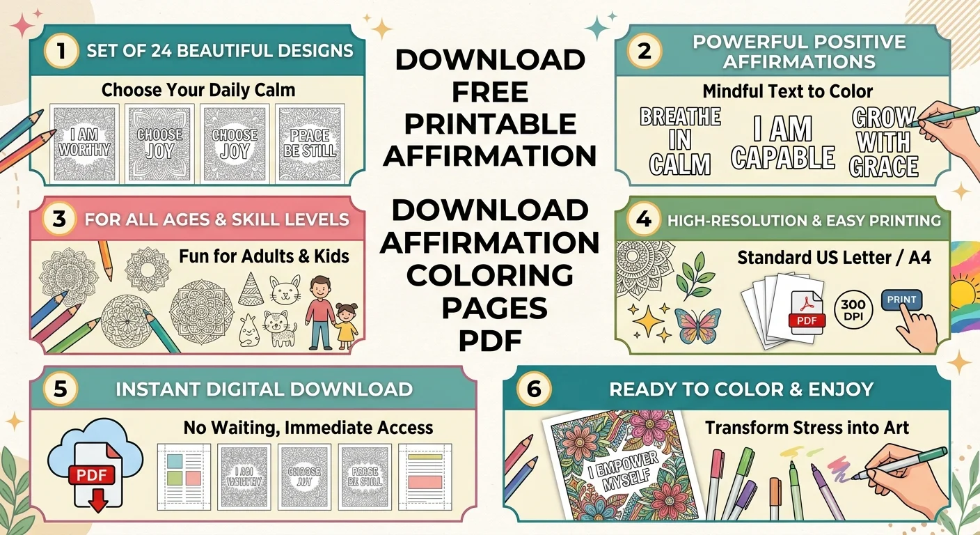 : free positive affirmation coloring pages pdf