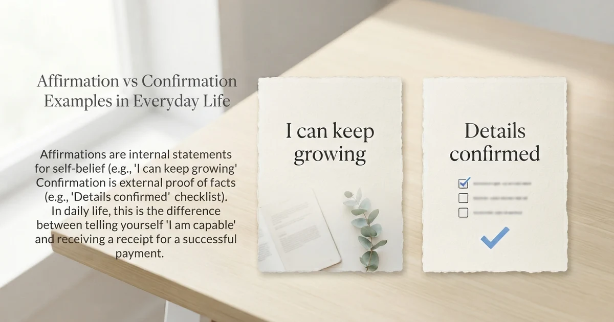 affirmation vs confirmation