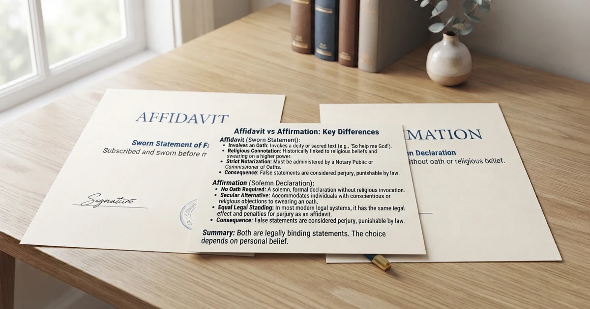 affidavit vs affirmation