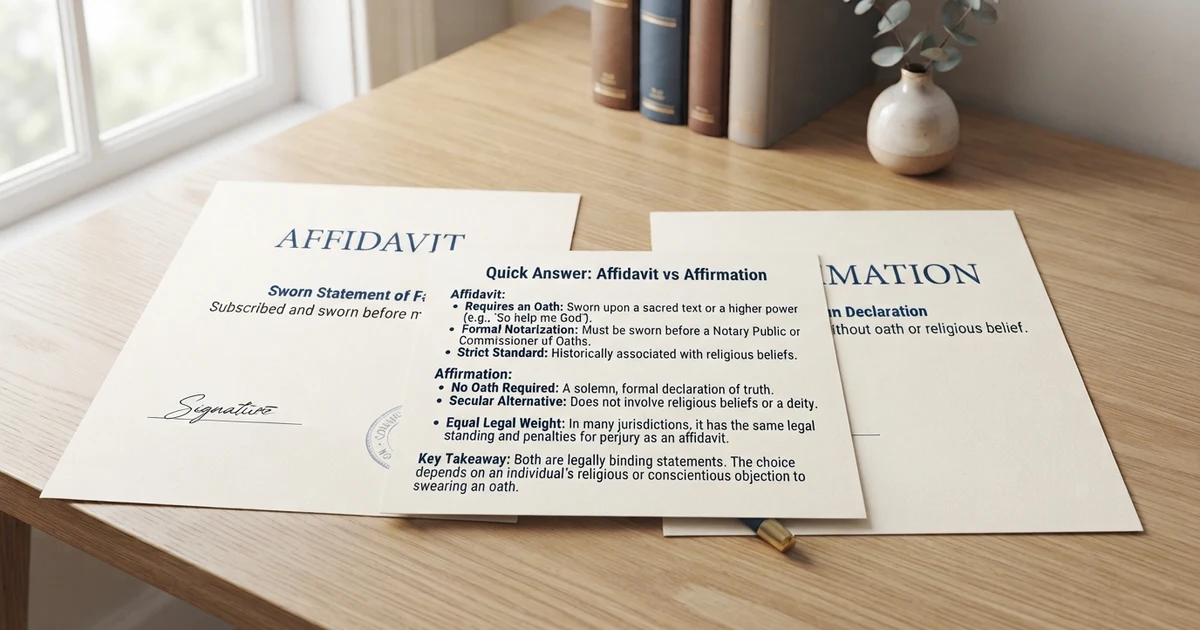 affidavit vs affirmation
