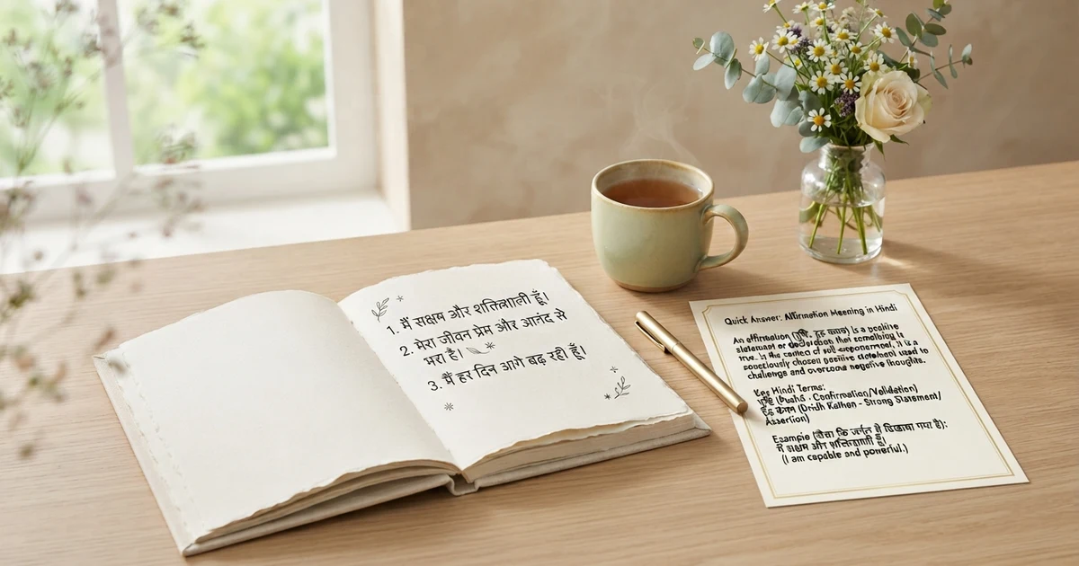 affirmation meaning in hindi