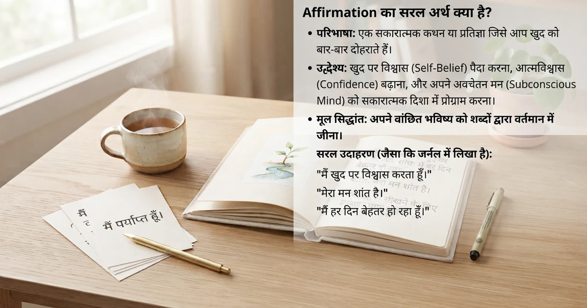 affirmation hindi meaning