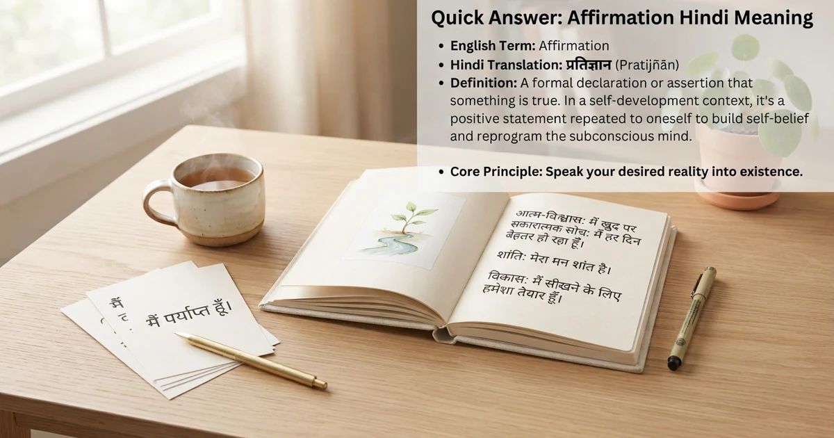 affirmation hindi meaning