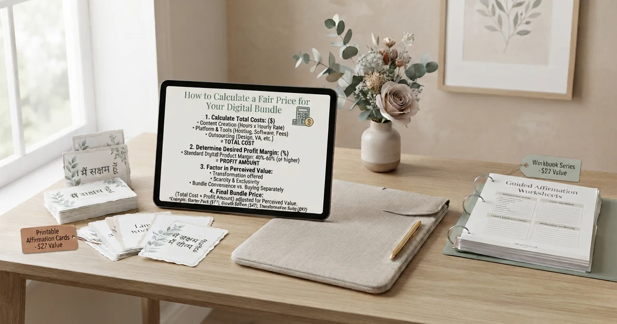 how to price affirmation bundle digital products price