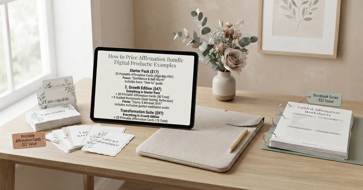how to price affirmation bundle digital products price