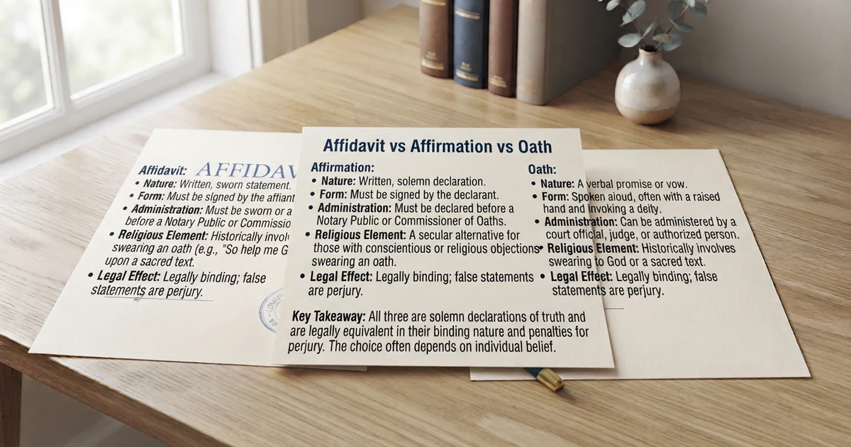 affidavit vs affirmation
